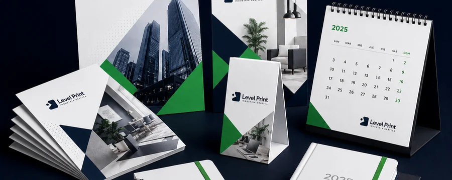Material publicitario impreso por Level Print: volantes, afiches, calendarios y agendas